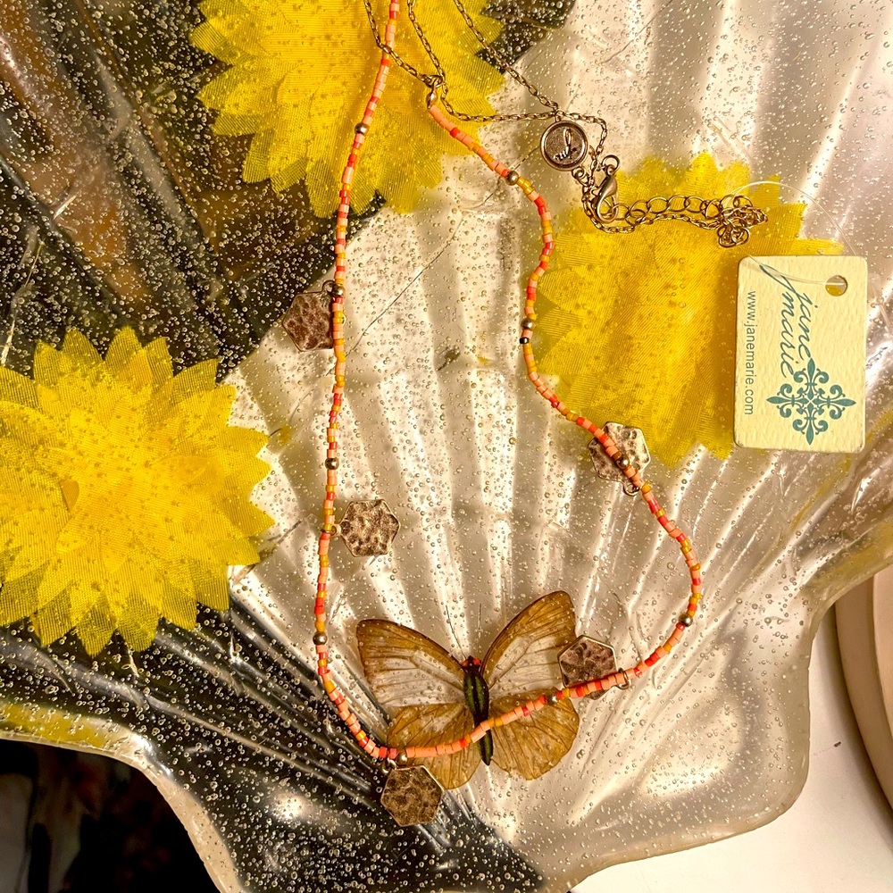 Peach beaded Jane Marie necklace